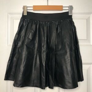 Bik Bok Vegan Leather Black Mini Skirt